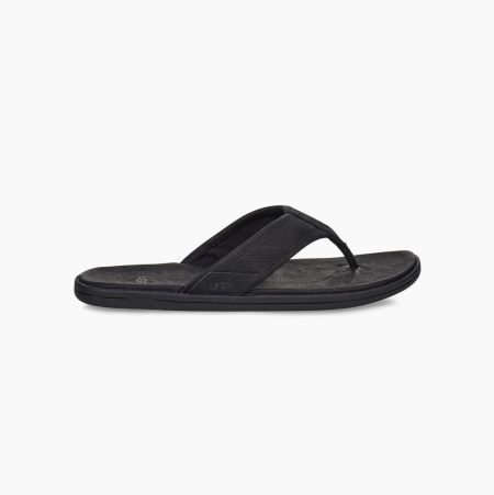 UGG Seaside Leather - Flip Flops Herre - Svart (NO-M783)